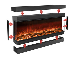 Planika Net Zero ASTRO 1200 Electric Fireplace Indoor & Outdoor