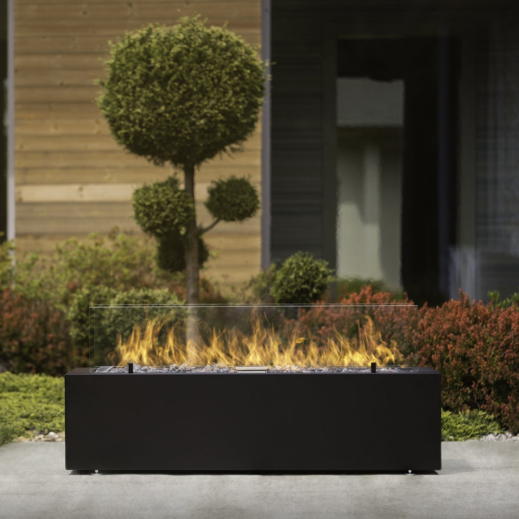 Planika Net Zero Galio Black Outdoor Gas Fireplace Automatic