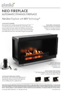Planika Net Zero🍃NEO Fireplace - Electric Only Connection & Flue Free